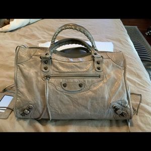 Ballenciaga Classic City Tote Satchel Small Gray